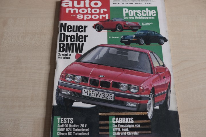 Deckblatt Auto Motor und Sport (16/1988)